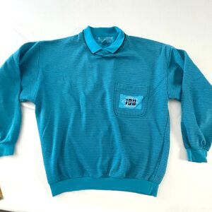 Vintage 90s I.O.U Premier Edition American Legend Turquoise Sweatshirt Size L